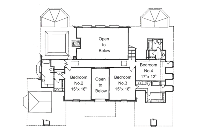 Home Plan - Floor Plan - Upper Floor for Colonial House Plan #429-8 - 4 bed, 4.5 bath