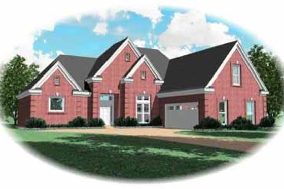 Exterior - Front Elevation for European House Plan #81-335 - 4 bed, 3 bath