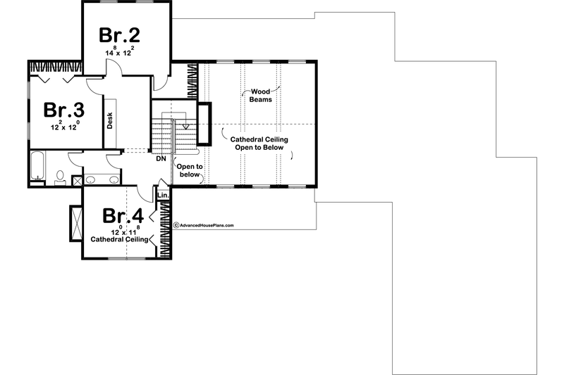 House Plan Design - Floor Plan - Upper Floor for Farmhouse House Plan #455-305 - 5 bed, 3.5 bath