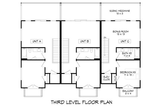 Floor Plan - Upper Floor 1 for Modern House Plan #932-1164 - 9 bed, 10.5 bath