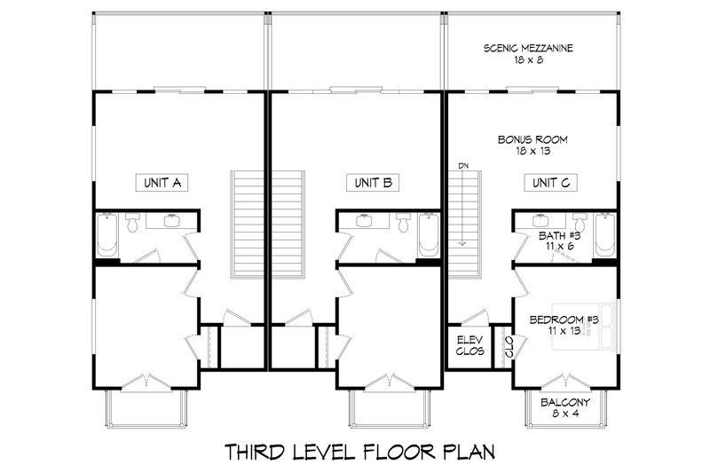 Home Plan - Floor Plan - Upper Floor 1 for Modern House Plan #932-1164 - 9 bed, 10.5 bath
