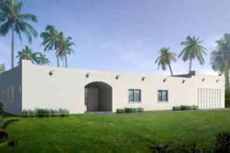 Dream House Plan - Adobe / Southwestern Exterior - Front Elevation Plan #1-1337