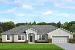 Ranch Exterior - Front Elevation Plan #1058-193