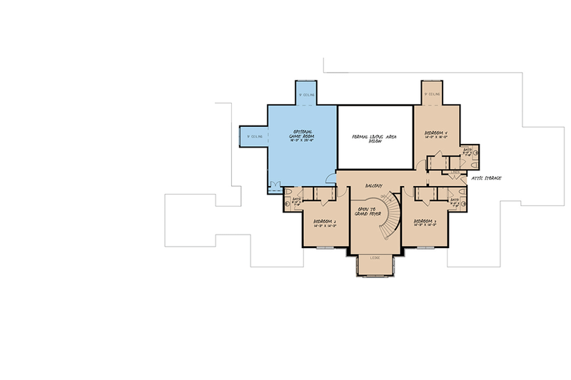 Architectural House Design - Floor Plan - Upper Floor for European House Plan #923-98 - 5 bed, 6.5 bath