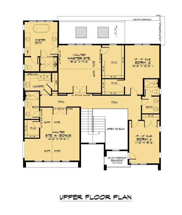 Contemporary Floor Plan - Upper Floor Plan #1066-173
