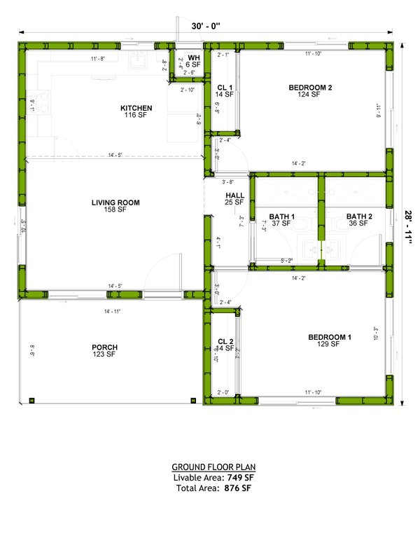 Ranch Floor Plan - Main Floor Plan #1106-153