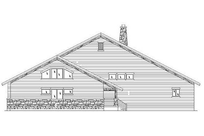 Dream House Plan - Exterior - Rear Elevation for Bungalow House Plan #5-377 - 4 bed, 4.5 bath