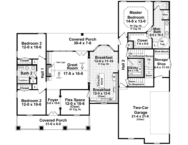 Architectural House Design - Traditional Floor Plan - Main Floor Plan #21-221