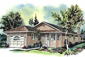 Ranch Exterior - Front Elevation Plan #18-151