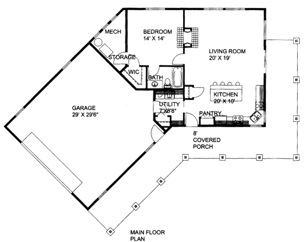Bungalow Floor Plan - Main Floor Plan #117-677