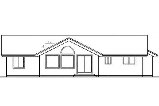 Exterior - Rear Elevation for Traditional House Plan #60-498 - 4 bed, 2 bath