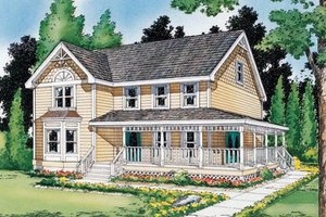 Country Exterior - Front Elevation Plan #312-372