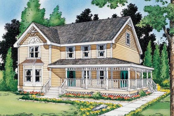 Exterior - Front Elevation for Country House Plan #312-372 - 4 bed, 2.5 bath