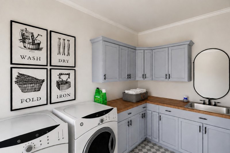 Architectural House Design - Interior - Laundry for Ranch House Plan #1064-510 - 4 bed, 3 bath