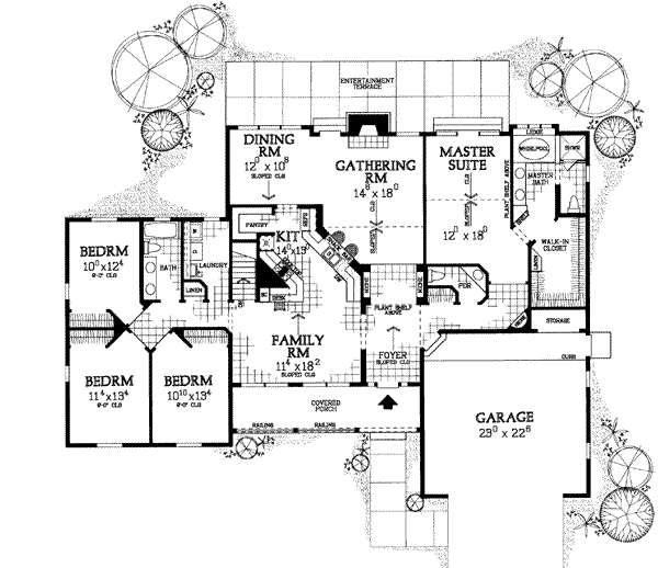House Plan Design - Ranch Floor Plan - Main Floor Plan #72-218