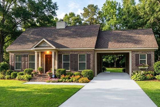 Exterior - Front Elevation 3 for Southern House Plan #406-9619 - 1 bed, 1 bath