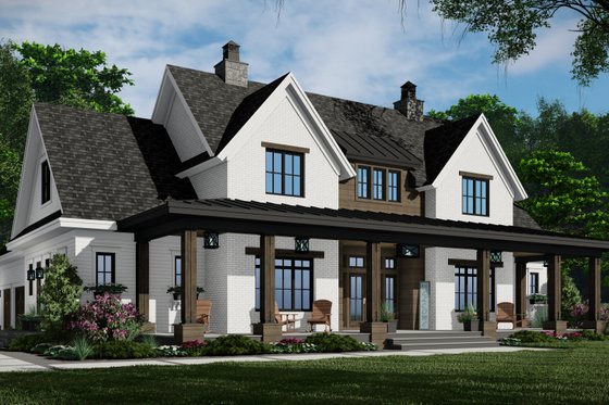 Exterior - Front Elevation 4 for Farmhouse House Plan #51-1242 - 5 bed, 4.5 bath
