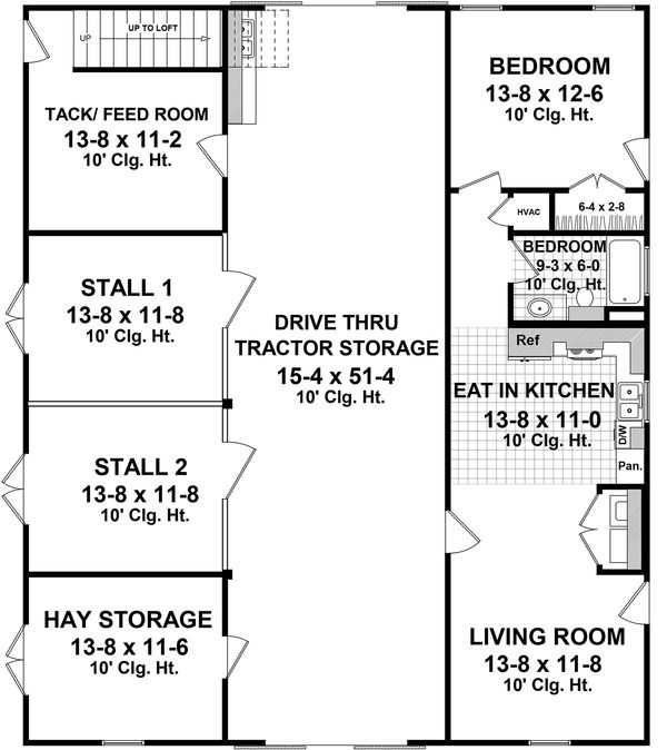 Dream House Plan - Barndominium Floor Plan - Main Floor Plan #21-389