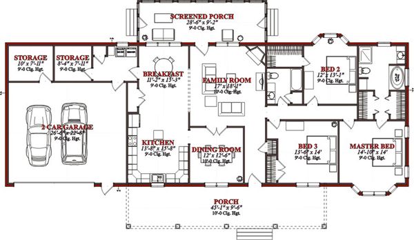 Country Floor Plan - Main Floor Plan #63-289