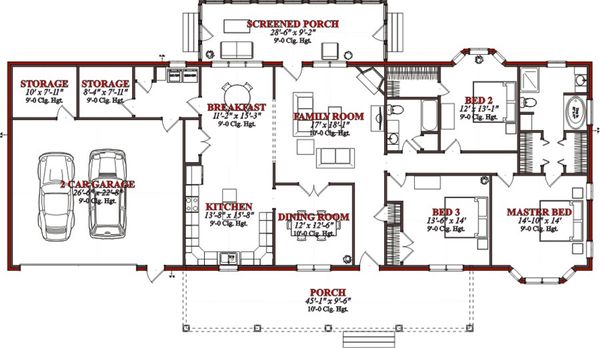Country Floor Plan - Main Floor Plan #63-289