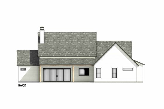 Exterior - Rear Elevation for Farmhouse House Plan #1096-206 - 4 bed, 3.5 bath