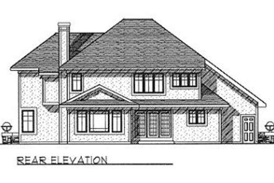 Exterior - Rear Elevation for Craftsman House Plan #70-457 - 4 bed, 3.5 bath