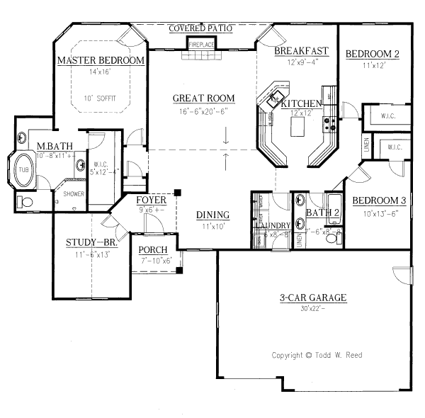 Architectural House Design - Mediterranean Floor Plan - Main Floor Plan #437-19