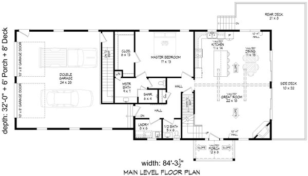 House Blueprint - Country Floor Plan - Main Floor Plan #932-1061