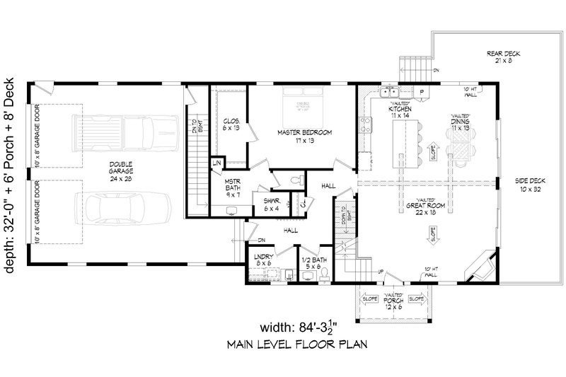 House Design - Floor Plan - Main Floor for Country House Plan #932-1061 - 3 bed, 2.5 bath