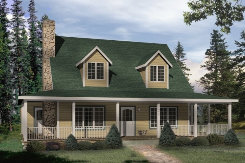 Home Plan - Country Exterior - Front Elevation Plan #22-221