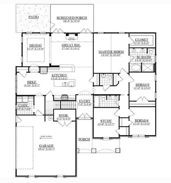 Traditional Floor Plan - Main Floor Plan #1071-15