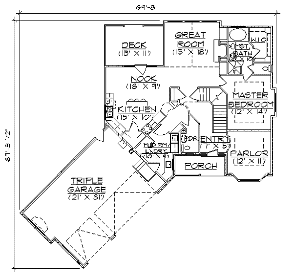 Home Plan - Country Floor Plan - Main Floor Plan #5-181