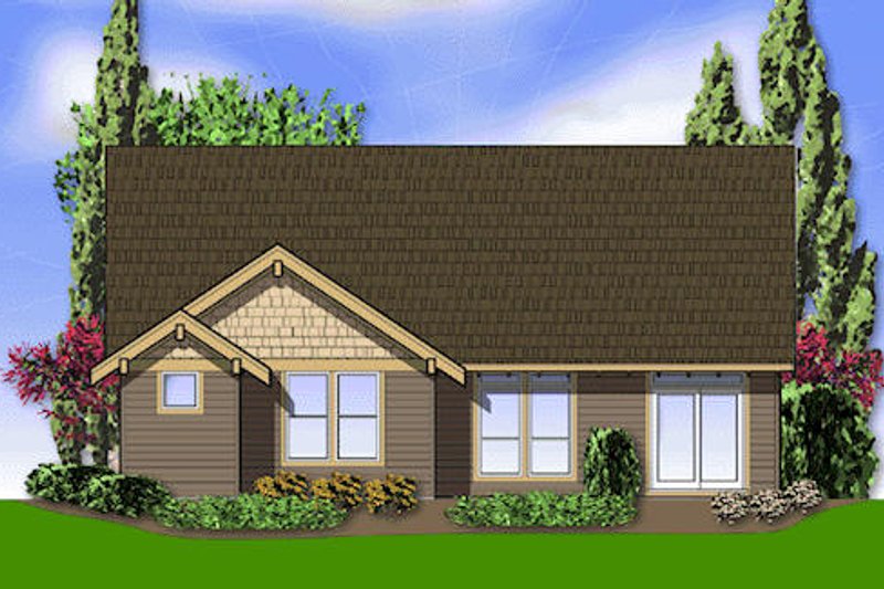 Home Plan - Exterior - Rear Elevation for Craftsman House Plan #48-404 - 3 bed, 2 bath