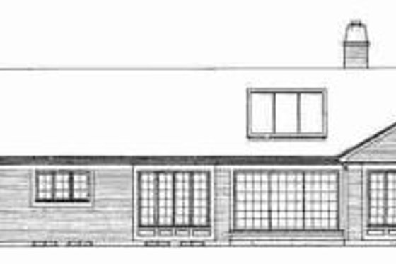 Exterior - Rear Elevation for Ranch House Plan #72-304 - 4 bed, 3 bath