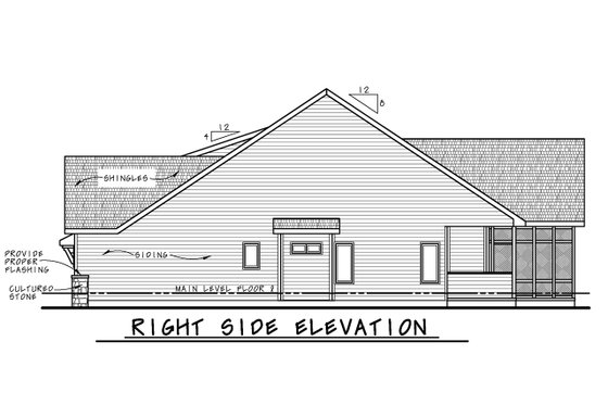Exterior - Other Elevation for Ranch House Plan #20-2514 - 3 bed, 2 bath