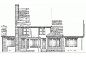Exterior - Rear Elevation for Southern House Plan #137-162 - 4 bed, 3 bath