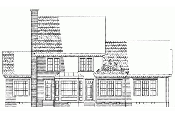 Exterior - Rear Elevation for Southern House Plan #137-162 - 4 bed, 3 bath