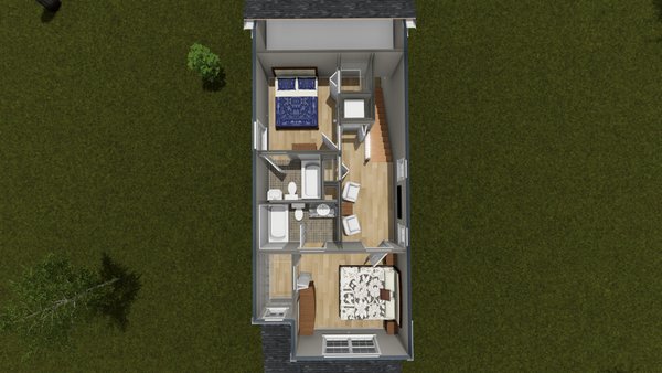 House Blueprint - Floor Plan - Upper Floor 1 for Cottage House Plan #513-2439 - 3 bed, 3 bath