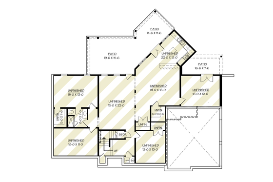 Floor Plan - Lower Floor for Farmhouse House Plan #119-459 - 4 bed, 4.5 bath