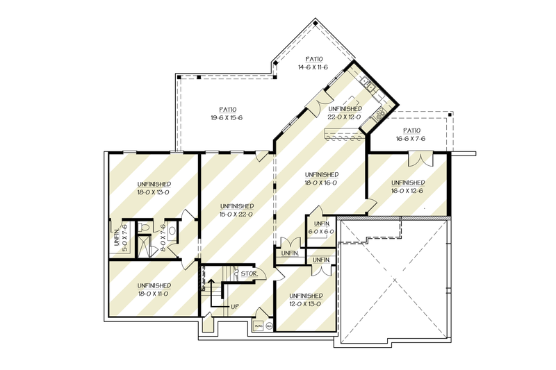 Architectural House Design - Floor Plan - Lower Floor for Farmhouse House Plan #119-459 - 4 bed, 4.5 bath
