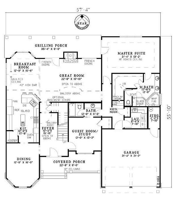 House Design - Country Floor Plan - Main Floor Plan #17-1169