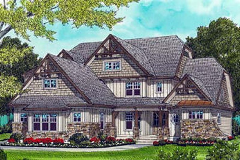 House Blueprint - Craftsman Exterior - Front Elevation Plan #413-115