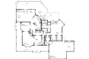 Floor Plan - Main Floor for Farmhouse House Plan #60-200 - 4 bed, 3.5 bath