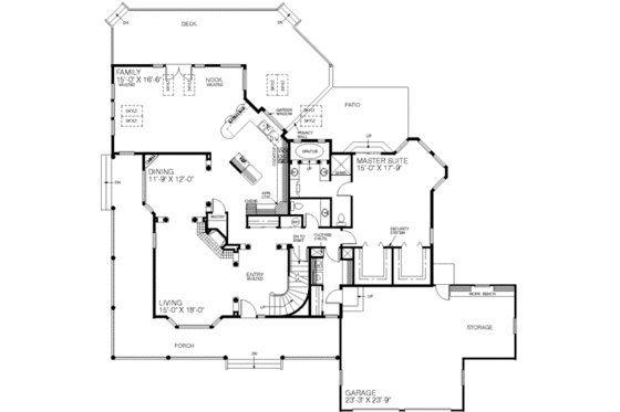 Floor Plan - Main Floor for Farmhouse House Plan #60-200 - 4 bed, 3.5 bath