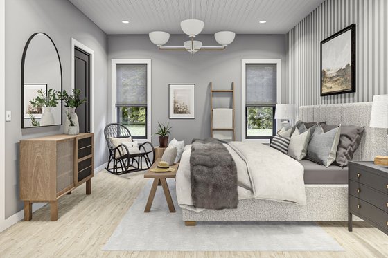 Interior - Master Bedroom for Barndominium House Plan #455-251 - 4 bed, 2 bath