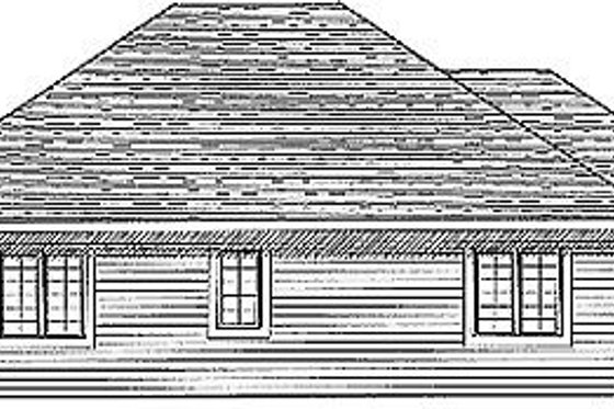 Exterior - Rear Elevation for Traditional House Plan #70-133 - 3 bed, 2 bath