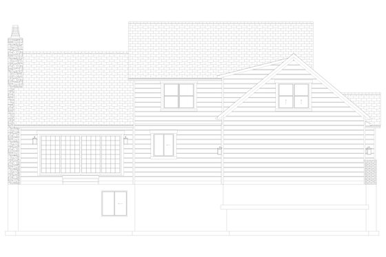 Exterior - Rear Elevation 1 for Farmhouse House Plan #1060-410 - 3 bed, 3.5 bath