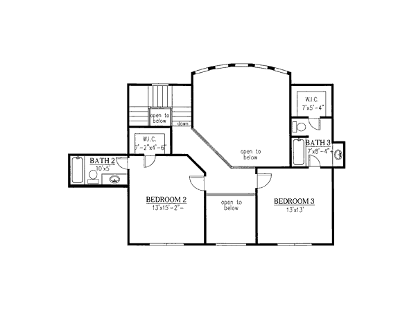 European Floor Plan - Upper Floor Plan #437-6