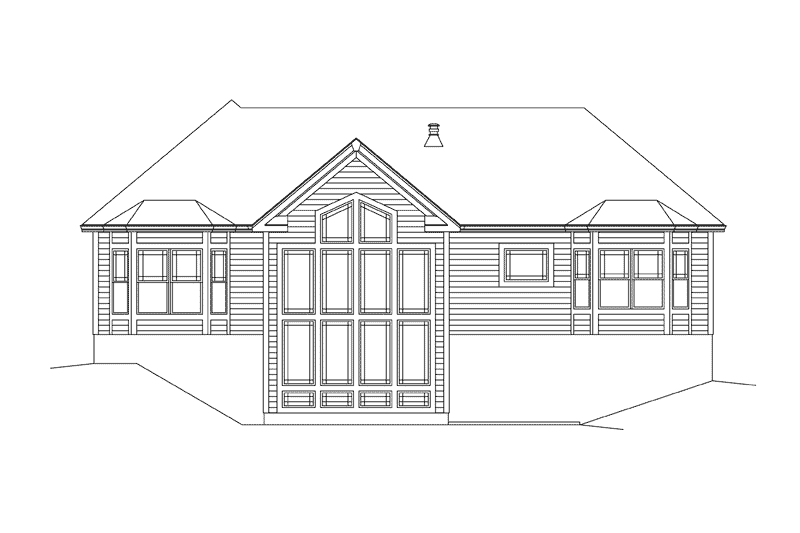 Home Plan - Exterior - Rear Elevation for Ranch House Plan #57-615 - 3 bed, 2 bath
