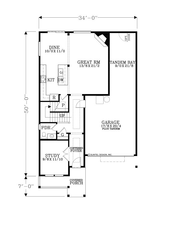 House Blueprint - Craftsman Floor Plan - Main Floor Plan #53-755
